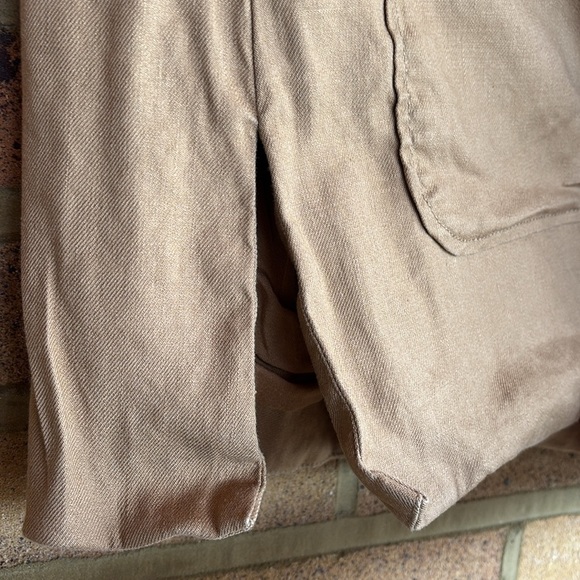 Maeve by Anthropologie Women's Tan Sleeveless Button-Down linen blend vest M - Picture 9 of 10